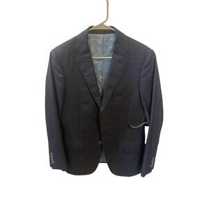 Retail: $759 J Hilburn Italian Wool, Blue plaid sports coat size 36S